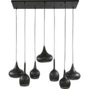 Hanglamp 4+3-Lichts - Metaal Zwart - 120x60x150cm