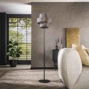 Vloerlamp Metaal - Zwart/Bruin - 1-Lichts - 35x35x165cm