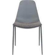 Eetkamerstoel Grijs - Zithoogte 48cm - 48,5x49x88cm - Jeffrey - Set va...