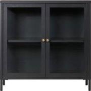 Wandkast Zwart Metaal - 2 Deuren - 80x35x80cm - Dalby