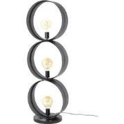 Vloerlamp Zwart Metaal - 40x30x122cm - 3-Lichts - Ring