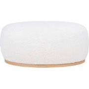 Poef Wit Bouclé - Zithoogte 36cm - 88,5x55x36cm - Manhattan