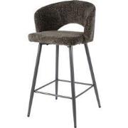Barstoel Bruin Stof - Salon Tissee - Set van 2