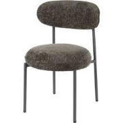 Eetkamerstoel Bruin Stof - Round Tissee - Set van 2