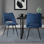 Eetkamerstoel set van 2 blauw gestoffeerd incl. montagemateriaal Gesto...