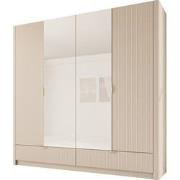 Meubella - Kledingkast Lima - Beige - 213 cm - Met spiegel