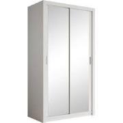 Meubella - Kledingkast Blake - Wit - 120 cm - Met spiegel