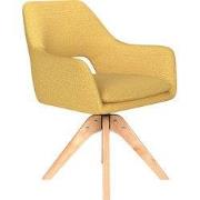 Housecraft Living Mos Eetkamerstoel Draaibaar Hout Okergeel