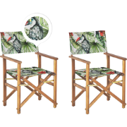CINE  - Tuinstoel set van 2 - Lichthout/Groen/Toekan - Polyester
