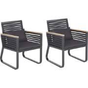 CANETTO  - Tuinstoel set van 2 - Zwart - Aluminium