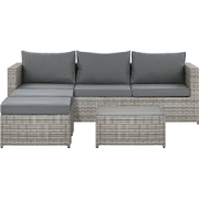 SABBIA - Loungeset voor 5 - Lichtgrijs - PE rotan