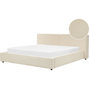 LINARDS - Bed - Beige - 180 x 200 cm - Corduroy