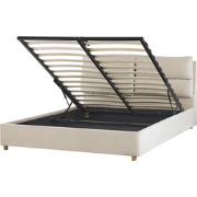 BATILLY - Tweepersoonsbed - Lichtbeige - 160 x 200 cm - Fluweel