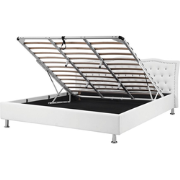 METZ  - Bed met opbergruimte - Wit - 180 x 200 cm - Kunstleer