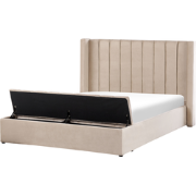 NOYERS - Waterbed met opbergruimte - Beige - 160 x 200 cm - Fluweel
