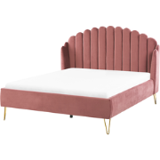 AMBILLOU - Tweepersoonsbed - Roze - 140 x 200 cm - Fluweel