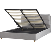 BATILLY  - Tweepersoonsbed - Lichtgrijs - 160 x 200 cm - Fluweel