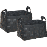 SIPPAR - Opbergmanden set van 2 - Zwart - Kunstleer