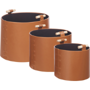 ARAM - Opbergmanden set van 3 - Bruin - Kunstleer