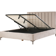 SEZANNE  - Bed met opbergruimte - Taupe - 180 x 200 cm - Fluweel