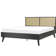 MONPAZIER  - Tweepersoonsbed - Zwart - 160 x 200 cm - Populierhout