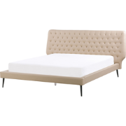 ESSONNE  - Tweepersoonsbed - Beige - 160 x 200 cm - Kunstleer