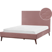 BAYONNE - Tweepersoonsbed - Roze - 140 x 200 cm - Fluweel