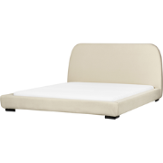 ROISEL - Tweepersoonsbed - Lichtbeige - 160 x 200 cm - Stof