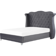 AYETTE  - Tweepersoonsbed - Grijs - 160 x 200 cm - Fluweel