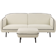 TONSBERG - Driezitsbank met ottomaan - Lichtbeige - Polyester