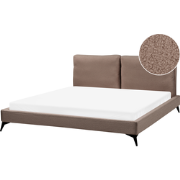 MELLE  - Tweepersoonsbed - Bruin - 180 x 200 cm - Bouclé