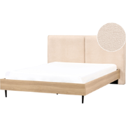 IZERNORE - Bed - Beige - 180 x 200 cm - Bouclé