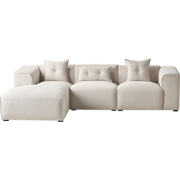 DOLVA - Hoekbank - Lichtbeige - Rechtszijdig - Polyester