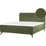 VALOGNES - Bed - Donkergroen - 160 x 200 cm - Bouclé