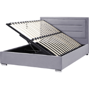 ROUEN - Bed met opbergruimte - Donkergrijs - 160 x 200 cm - Fluweel