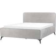 VALOGNES - Tweepersoonsbed - Lichtgrijs - 160 x 200 cm - Corduroy