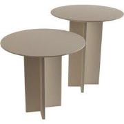 Set van 2 ronde salontafels H45 / H55 cm - LEO