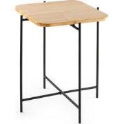Vierkante bijzettafel met metalen poten H56 cm - JAMIE