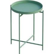 Bijzettafel met rond metalen blad met rand H56 cm - PARKER