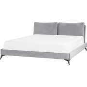 MELLE  - Tweepersoonsbed - Grijs - 180 x 200 cm - Fluweel