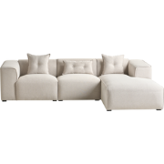 DOLVA - Hoekbank - Lichtbeige - Linkerzijde - 294 cm - Polyester