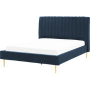 MARVILLE  - Tweepersoonsbed - Donkerblauw - 140 x 200 cm - Fluweel