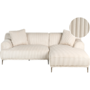 STENUM - Hoekbank 3-zits - Wit - Linkszijdig - Corduroy