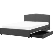 MONTPELLIER  - Bed met opbergruimte - Grijs - 180 x 200 cm - Polyester