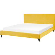 FITOU  - Tweepersoonsbed - Geel - 180 x 200 cm - Fluweel