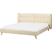 SENLIS  - Tweepersoonsbed - Lichtbeige - 180 x 200 cm - Fluweel