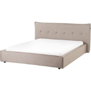 LESTRE - Tweepersoonsbed - Taupe - 160 x 200 cm - Linnen