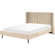 VILLETTE  - Tweepersoonsbed - Beige - 160 x 200 cm - Fluweel