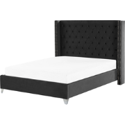 LUBBON  - Tweepersoonsbed - Zwart - 160 x 200 cm - Fluweel