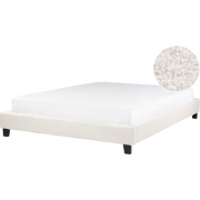 ROANNE  - Tweepersoonsbed - Lichtbeige - 160 x 200 cm - Bouclé